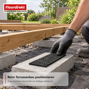 Terrassenpad auf Rolle | Bautenschutz aus Gummigranulat | 8 cm breit & 5 mm stark | 5–30 m