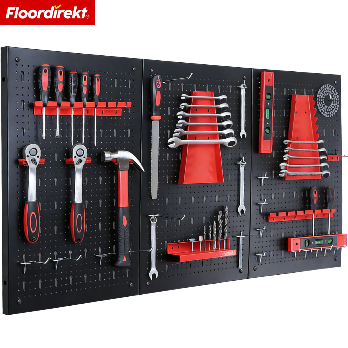 Werkzeugwand | Parker | Lochwand Set aus Metall mit Zubehör | Werkzeughalter für Werkstatt & Garage