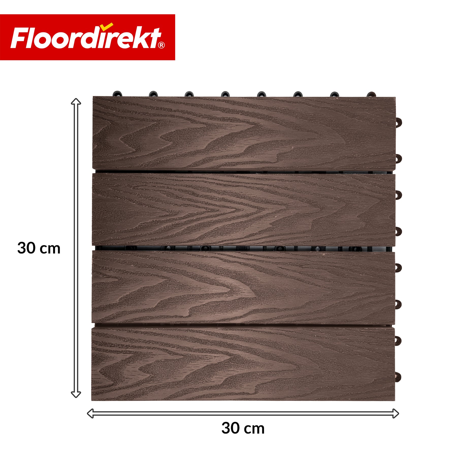WPC-Terrassenfliese | Noble 3D | Moderne Klickfliese 30 x 30 cm für Balkon & Terrasse