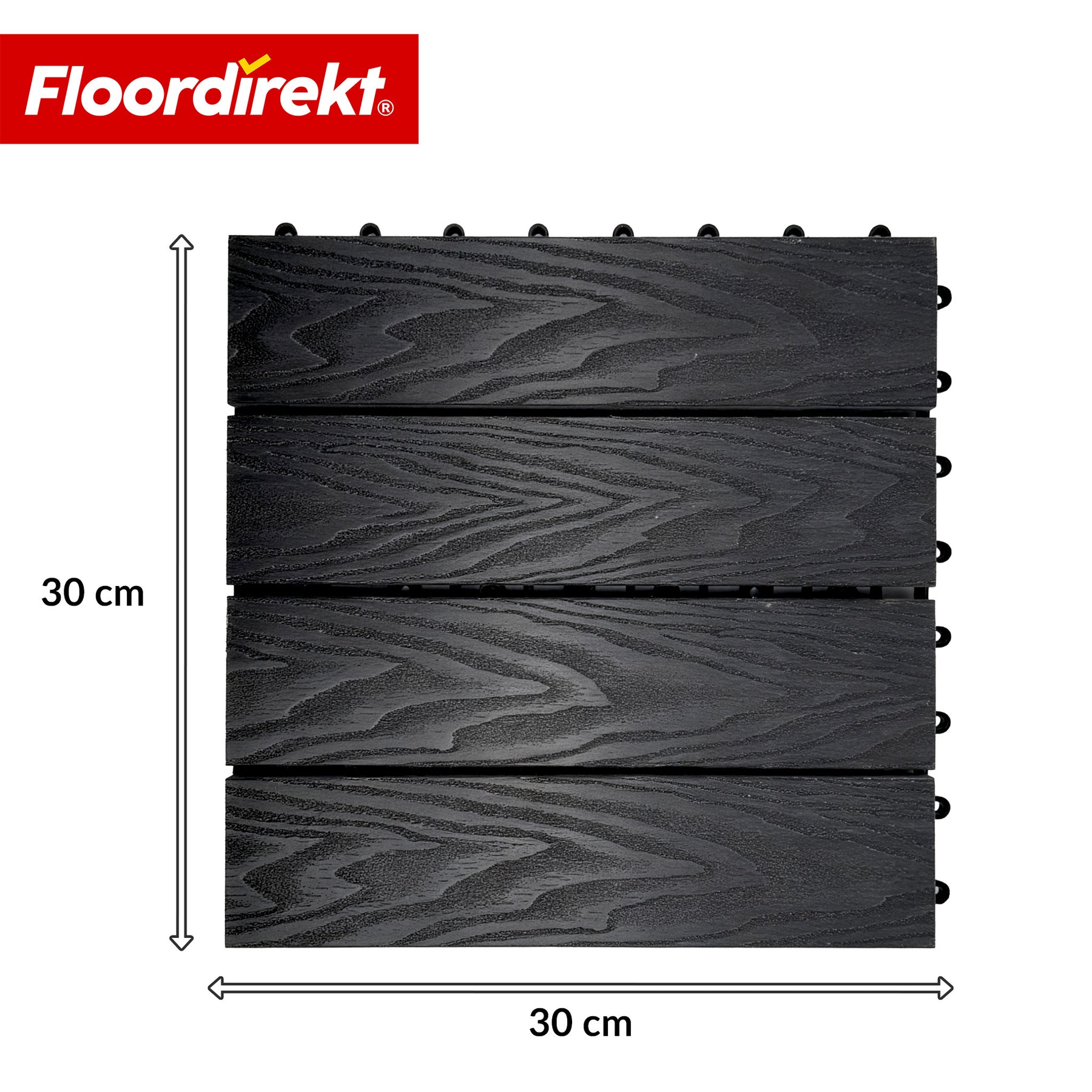 WPC-Terrassenfliese | Noble 3D | Moderne Klickfliese 30 x 30 cm für Balkon & Terrasse