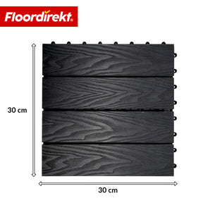 WPC-Terrassenfliese | Noble 3D | Moderne Klickfliese 30 x 30 cm für Balkon & Terrasse