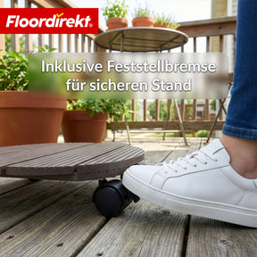 WPC-Pflanzenroller | Countess | Rolluntersetzer Ø 30 cm | 4 Lenkrollen 360° & Feststellbremse | bis 80 kg belastbar