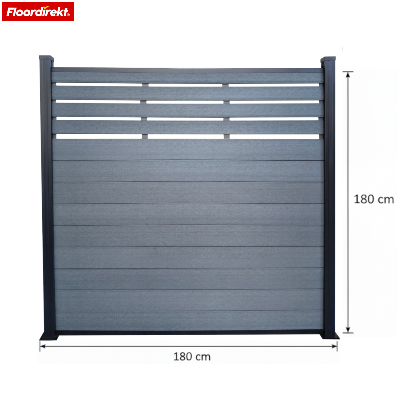 WPC Sichtschutzzaun | Elba | 180x180 cm Anthrazit | Wetterfest, UV-stabil & pflegeleicht mit Aluminium-Pfosten