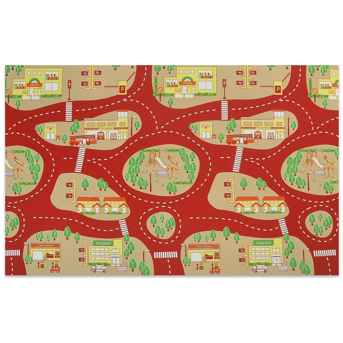 ✂ Kinderspielteppich | Feuerwehr | Zuschnitt | 2 Farben | Breite: 140 cm