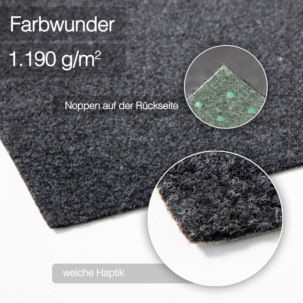 ✂ Rasenteppich Farbwunder Pro | Schwarz
