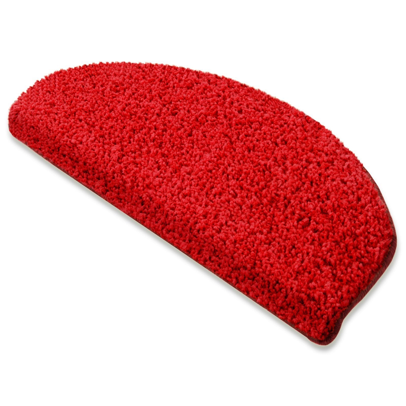 Shaggy-Stufenmatte Barcelona Halbrund oder eckig Viele Farben | Rot