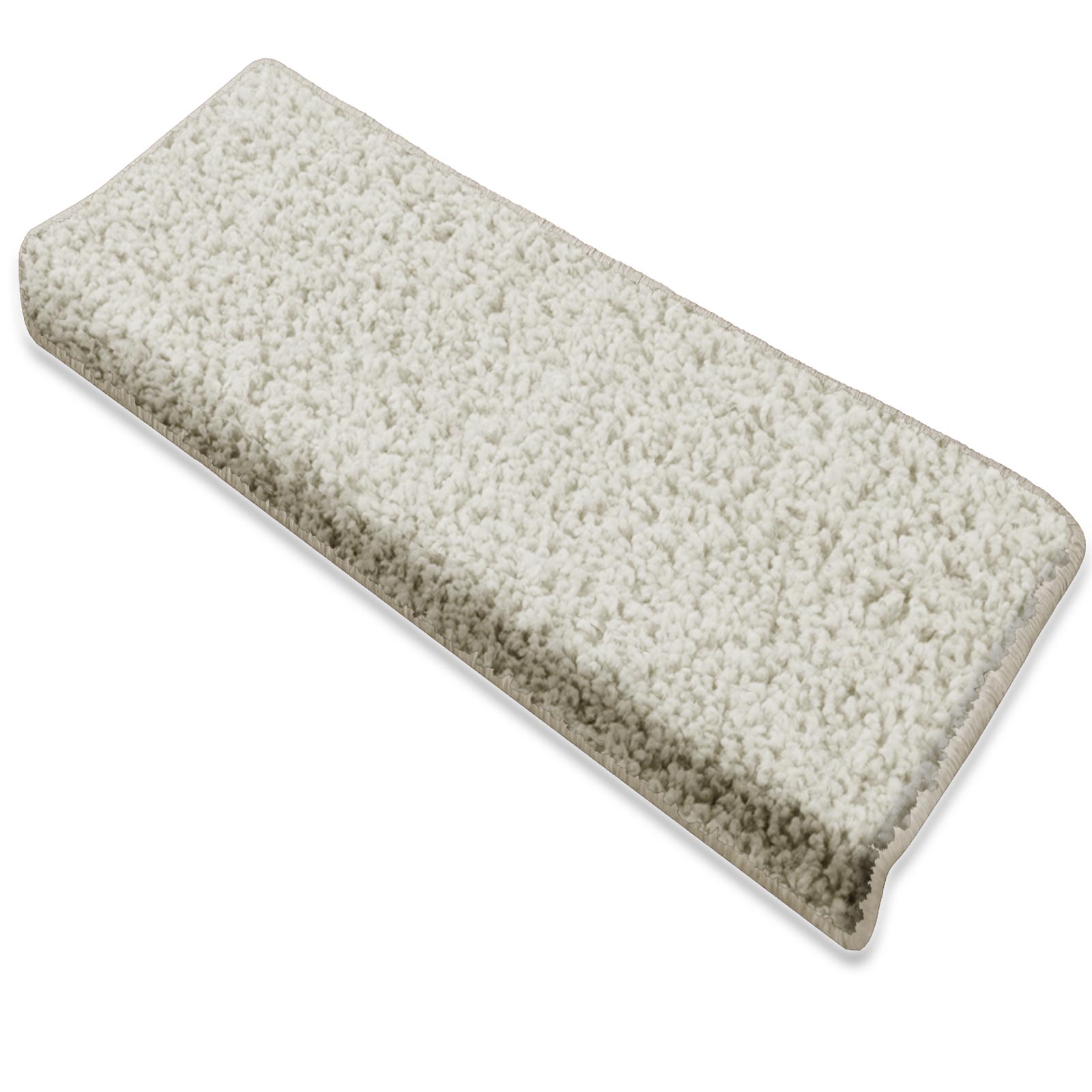 Shaggy-Stufenmatte Barcelona Halbrund oder eckig Viele Farben | Creme