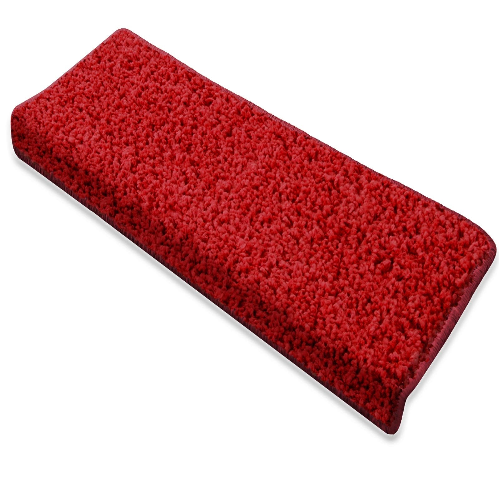 Shaggy-Stufenmatte Barcelona Halbrund oder eckig Viele Farben | Rot