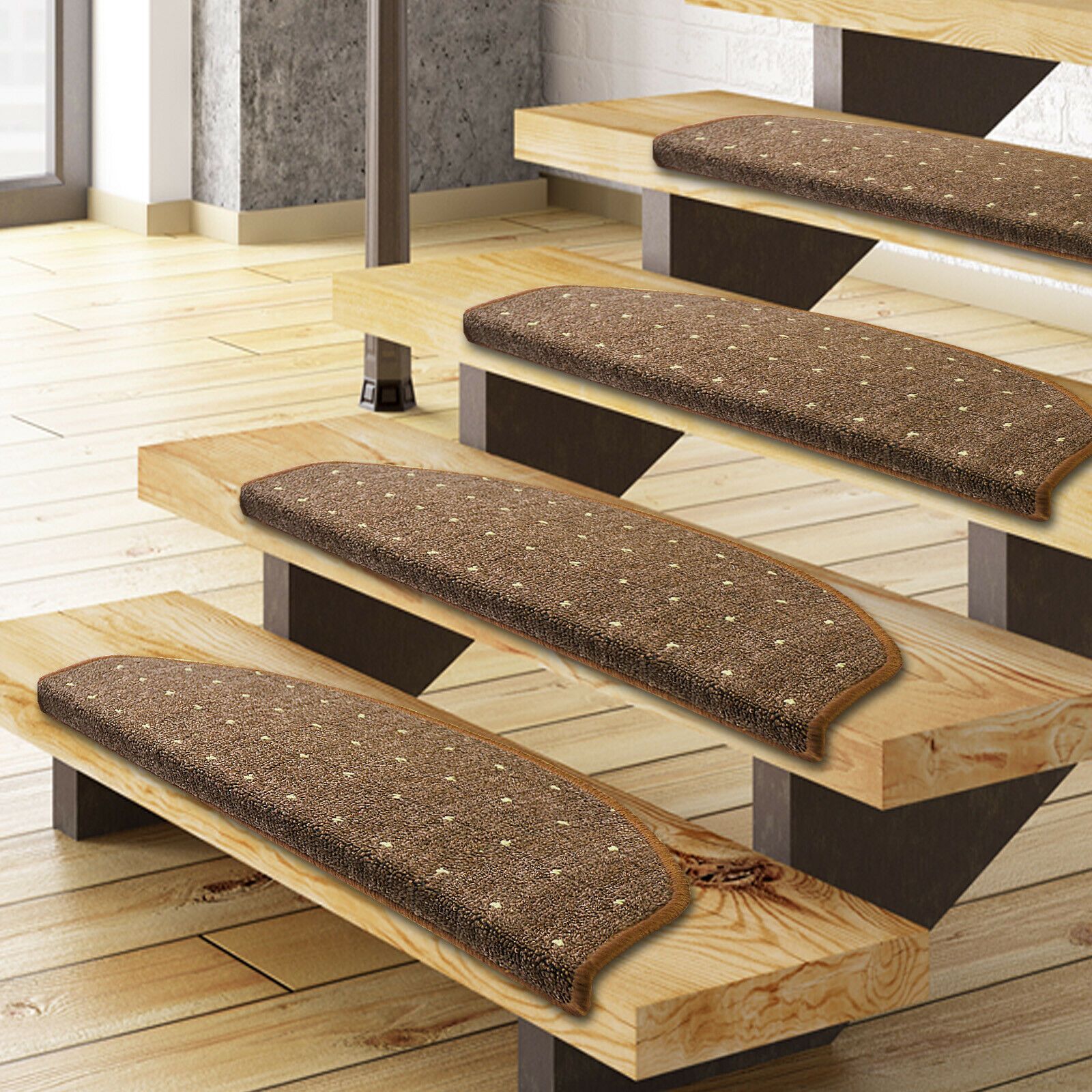 Stufenmatte Rapido Halbrund oder eckig Erhältlich in 4 Farben | Braun